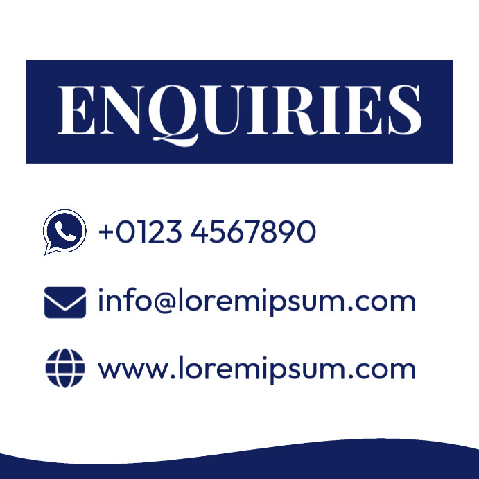 Enquiries template | PosterMyWall