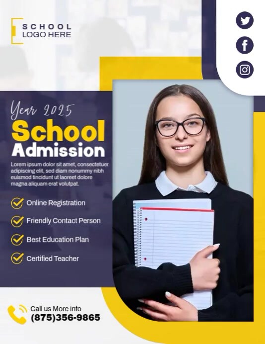 New Intake Poster Copy of Enrollment and Admission Information | PosterMyWall