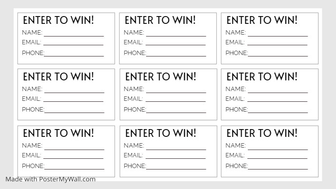 Enter To Win Template PosterMyWall