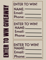 enter to win giveaway design template Flyer (US Letter)