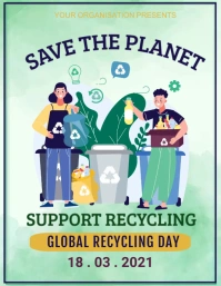 Global recycling day,clean up Flyer (format US Letter) template