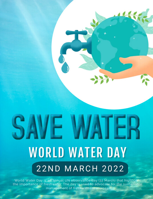 World water day,event 传单(美国信函) template