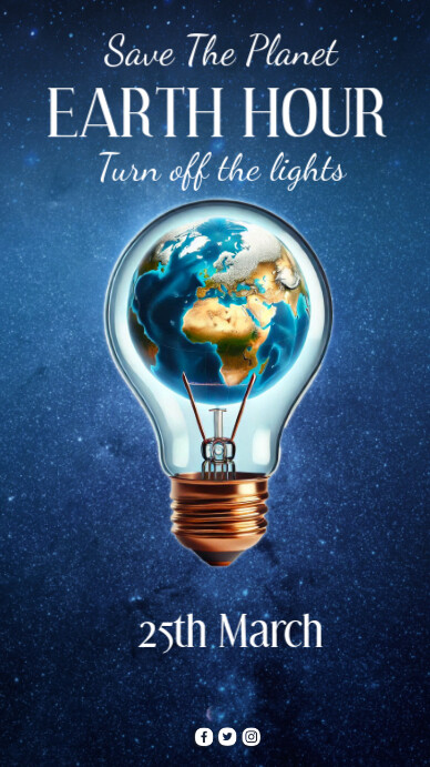 earth hour,earth day,event Instagram Story template