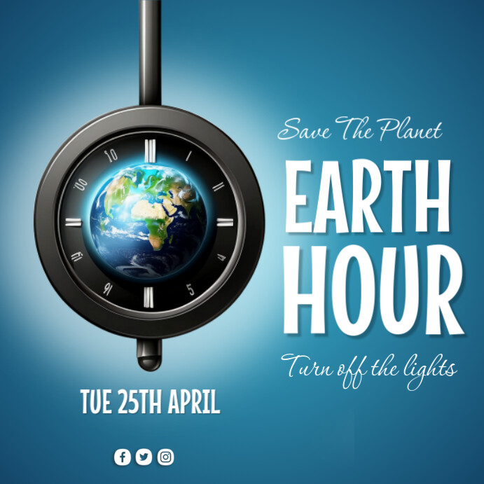 earth hour,earth day,event Instagram Post template