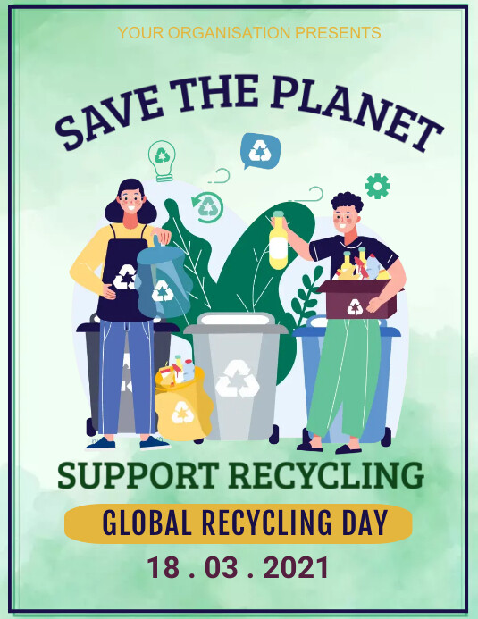 Global recycling day,clean up Flyer (US Letter) template