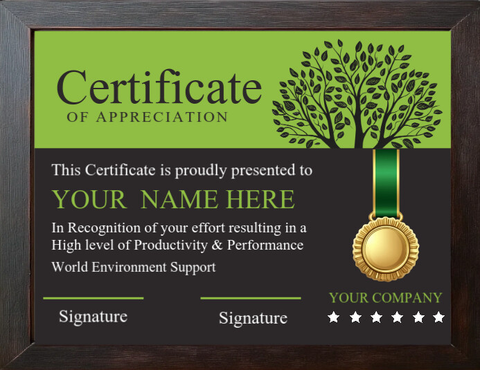 Appreciating Environment Modèle Environnement de Dépliant Certificat d' Appréciation | PosterMyWall