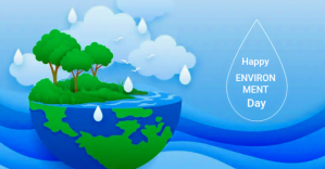 Синий environment day Facebook-annonce Template