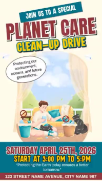 Environmental Clean-Up Drive รีลบน Instagram template