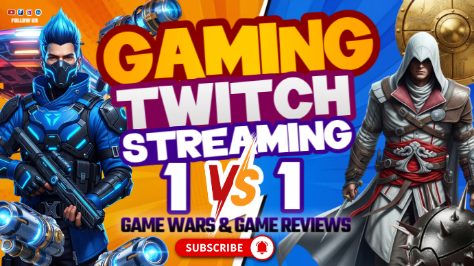 Epic 1v1 Game Battle Live YouTube Thumbnail template