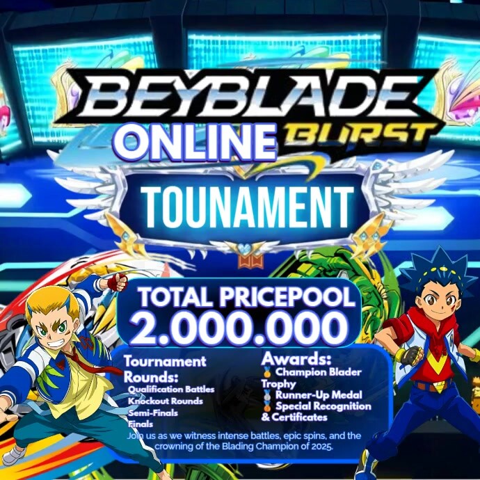 Epic Beyblade Burst Online Tournament Template | PosterMyWall