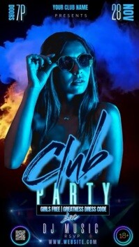 Sort Club Party Digitalt display Template