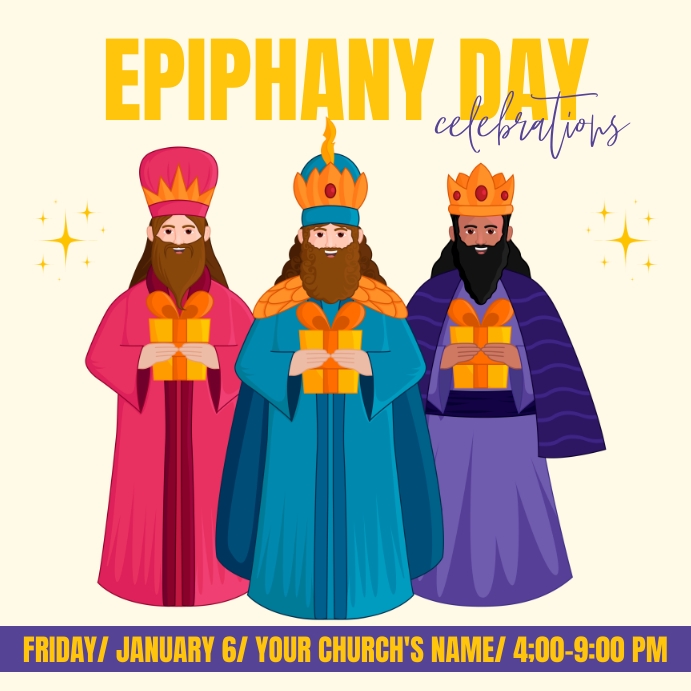 Epiphany, Three Kings Day Instagram Post template