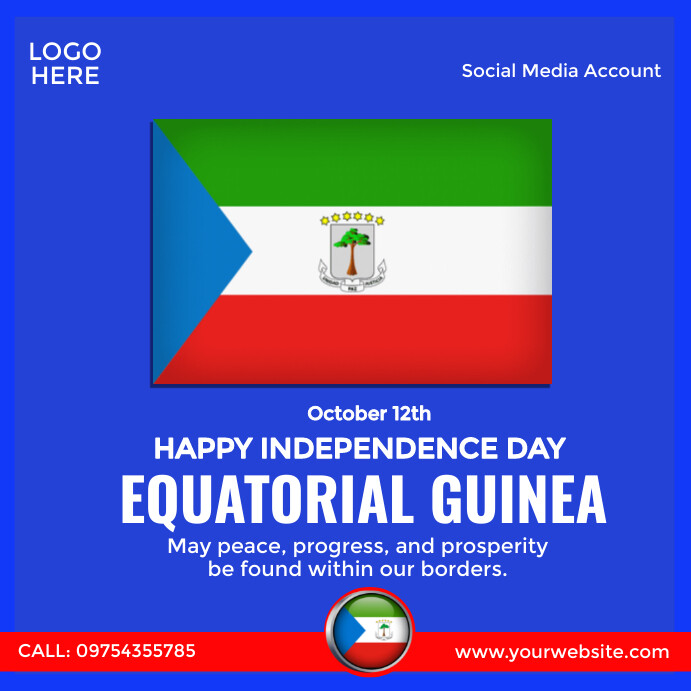 Equatorial Guinea Independence Day Instagram Post template