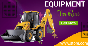 Fioletowy Equipment Rental Facebook-annonce Template