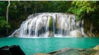 Erawon waterfalls zoom background Presentation (16:9) template