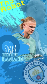 Erling Braut Haaland Walpaper Pantalla Digital (9:16) template