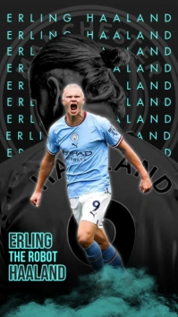 Erling The Robot Haaland Wallpaper Digital Display (9:16) template