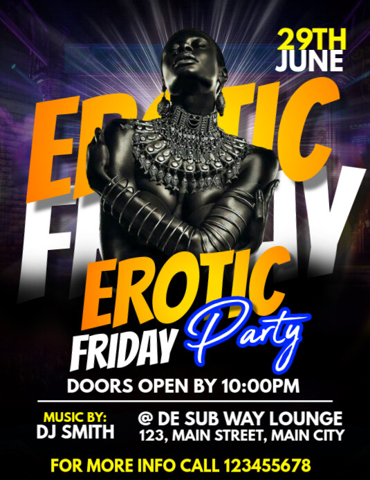 erotic night party Folheto (US Letter) template