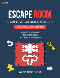 Escape Room Activity Løbeseddel (US Letter) template