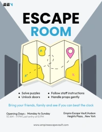 Escape Room Ad ใบปลิว (US Letter) template