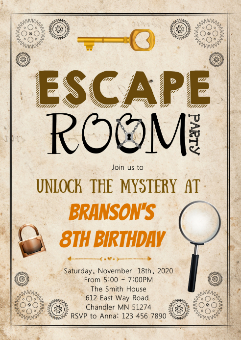 Escape Room Invitation Template