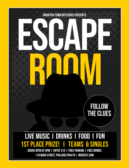 Escape Room Template PosterMyWall