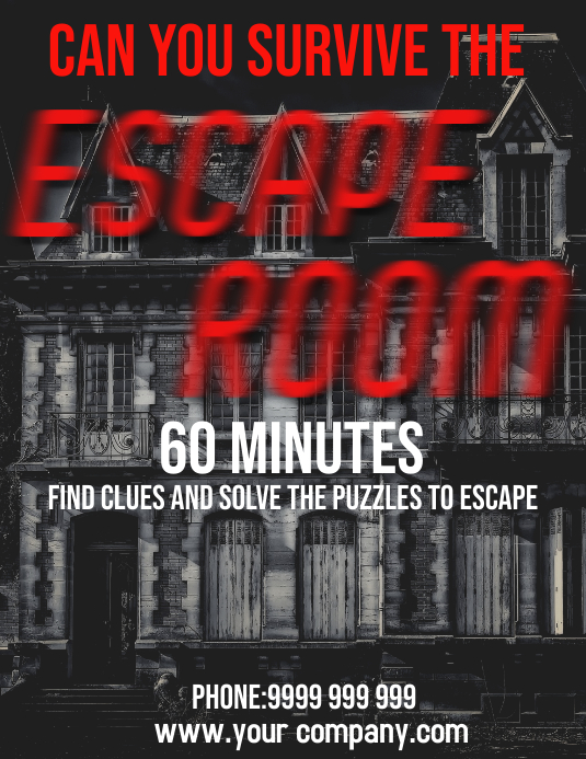 Escape Room Template PosterMyWall
