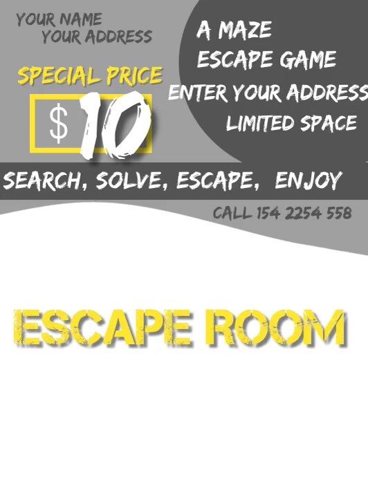 ESCAPE ROOM Template PosterMyWall escape-room-template-postermywall