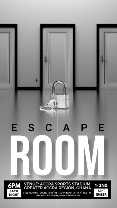Escape Room Template | PosterMyWall