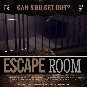 Escape Room Online Invitation Ad Template Square (1:1)