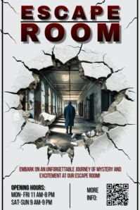 Escape Room Poster Flyer Template Printable