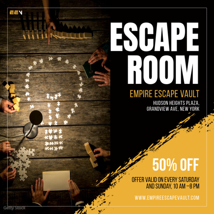 Escape Room Rules Instagram 帖子 template