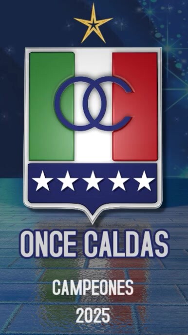 ESCUDO ONCE CALDAS FUTBOL COLOMBIANO CAMPEON 3D Ecrã digital (9:16) template