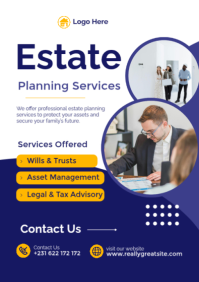 Estate Planning Services — Professional Legal & Will Preparation Flyer | Editable Template A2