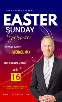 Blue Easter Sunday Service US Legal Template