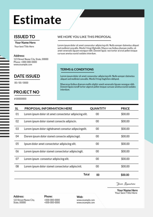 Estimate and Brief Template A4