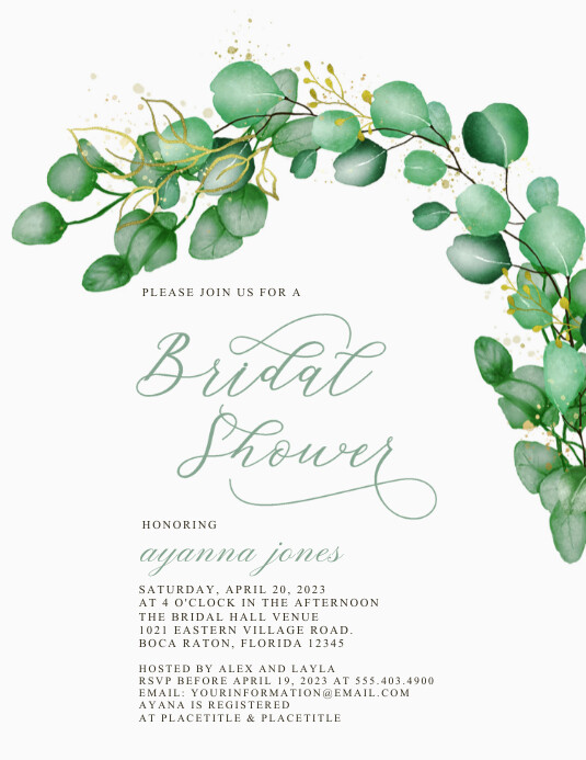 Eucalyptus Greenery Bridal Shower Invitation PosterMyWall