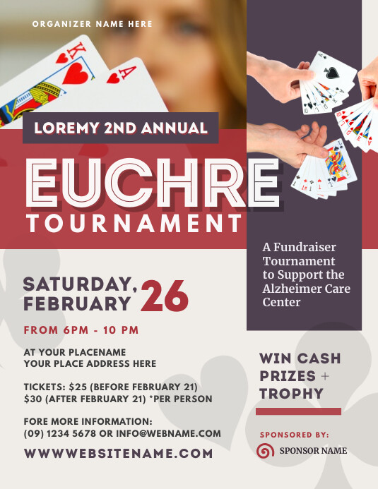 Copy of Euchre Tournament Flyer PosterMyWall
