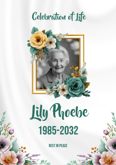 Eulogy cover page design template | Eulogy front cover design A4