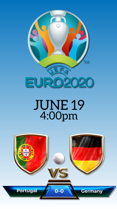 Euro 2020, Football Digital Display (9:16) template
