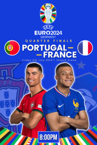 Euro 2024 Quarter Final Portugal Vs France Ma Template PosterMyWall euro-2024-quarter-final-portugal-vs-france-ma-template-postermywall