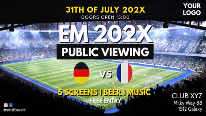 Euro Cup Soccer Football Public Viewing Ad Template Postermywall