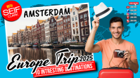 Europe Trip 2025: Explore More YouTube Thumbnail template