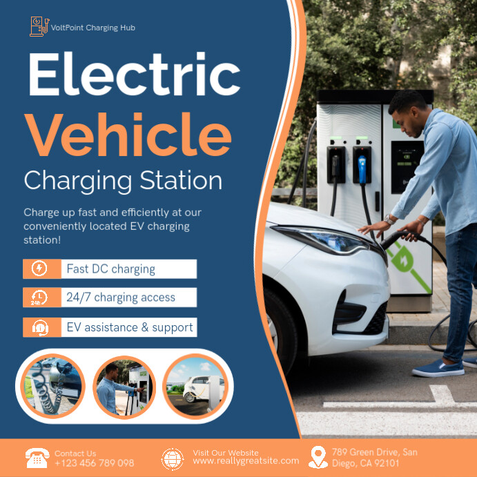 EV Charging Station Services Promotion Template | PosterMyWall