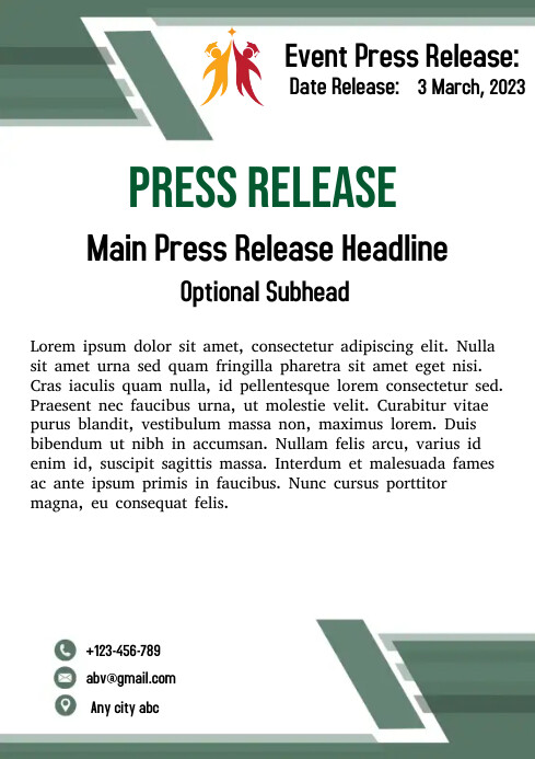 Evenet press release A4 template