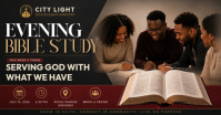 Noir Bible Study Event Obraz udostępniany na Facebooku Template