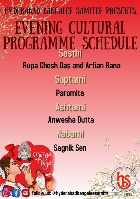 Evening Cultural Programme Schedule Template | PosterMyWall