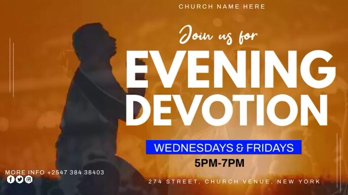 Evening Devotion flyer design Template | PosterMyWall