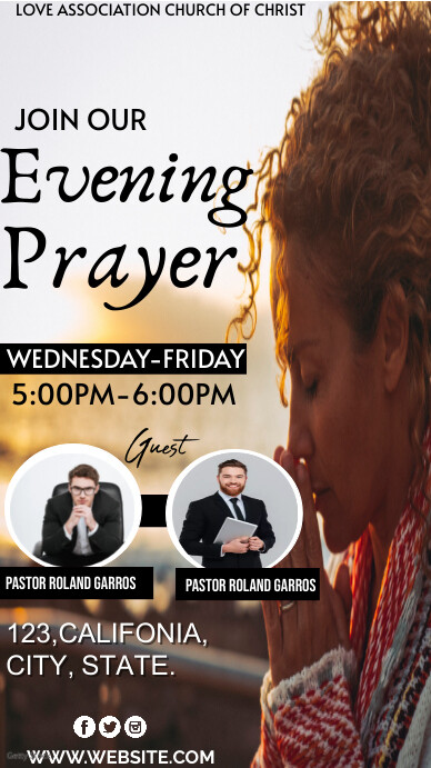 Plantilla de Evening prayer invitation template | PosterMyWall