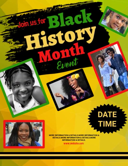 event, black history month Volantino (US Letter) template